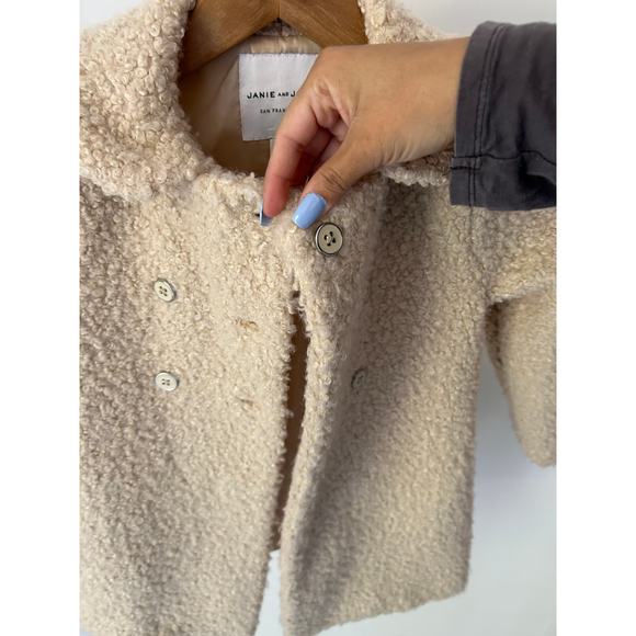 Janie & Jack Sherpa Beige Jacket Size 3-4 - Picture 4 of 8
